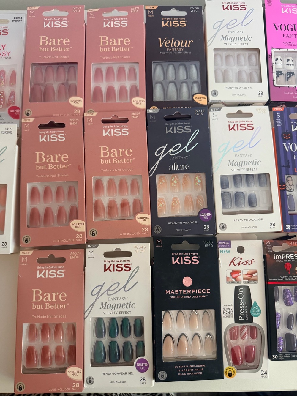 Kiss Assorted Press-On Nails - Pink, Nude, White, Blue, Green & Purple Mix - Picture 3 of 4